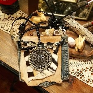 Upcycled cross body purse